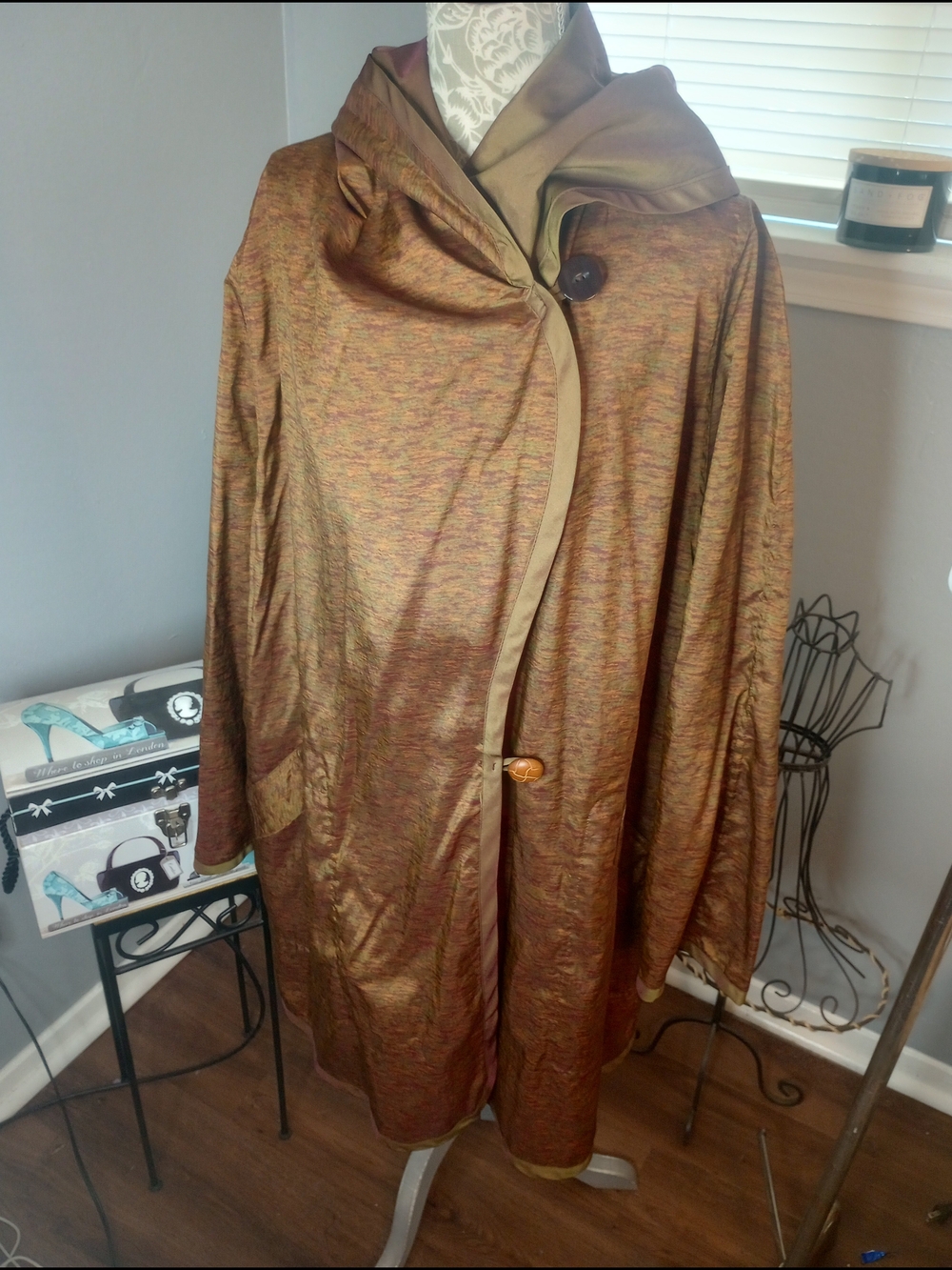 Donatella Reversible Mycra Pac Woman's Multi-Color Rain Coat W/Travel Pouch